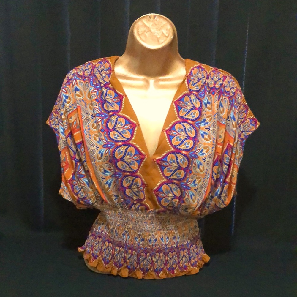 Bohemian Rose & Olive top size XS